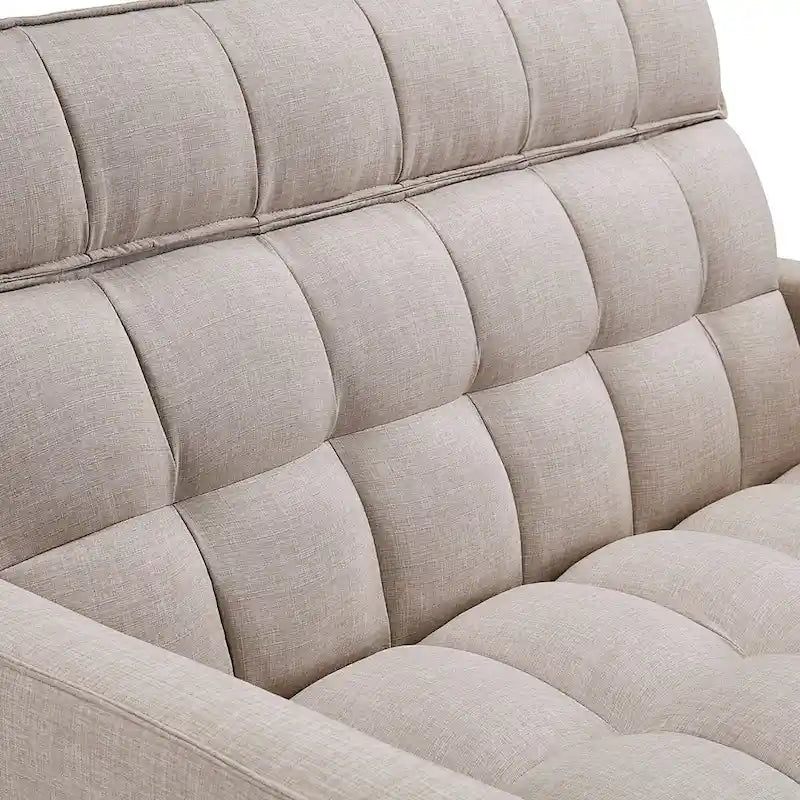 Modern 76.5 Length Pull Out Tufted Convertible Loveseat Upholstery Reclining Sleeper Sofa Bed