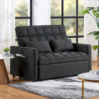 Modern 76.5 Length Pull Out Tufted Convertible Loveseat Upholstery Reclining Sleeper Sofa Bed