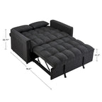 Modern 76.5 Length Pull Out Tufted Convertible Loveseat Upholstery Reclining Sleeper Sofa Bed