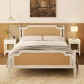 Merax Traditional Style Platform Bed with Rattan Headboard and Footboard