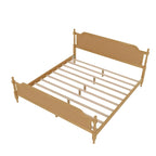 Merax Traditional Style Platform Bed with Rattan Headboard and Footboard