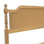 Merax Traditional Style Platform Bed with Rattan Headboard and Footboard