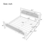 Merax Traditional Style Platform Bed with Rattan Headboard and Footboard