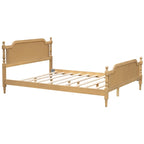 Merax Traditional Style Platform Bed with Rattan Headboard and Footboard
