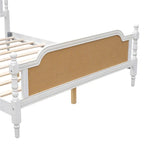 Merax Traditional Style Platform Bed with Rattan Headboard and Footboard