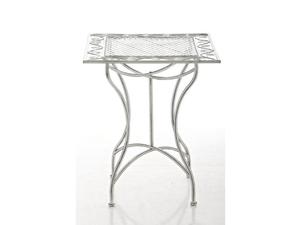 White Metal Side Table, 60 x 60 cm