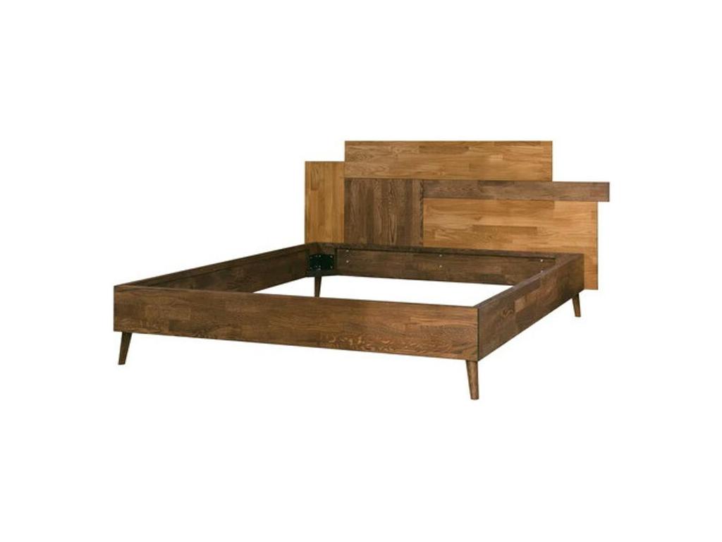 Brown Oak Wood Bed, 160 x 200 cm