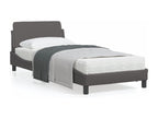 Gray Faux Leather Bed Frame, 80 x 200 cm