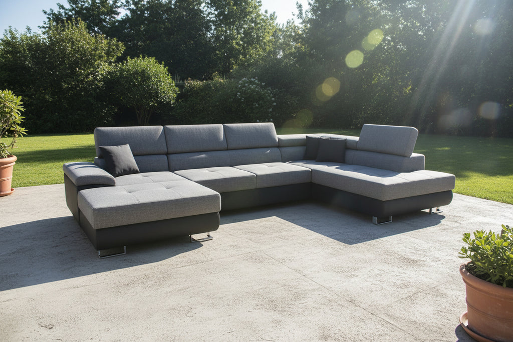 Gray Sofa, 345 x 202 x 71 cm