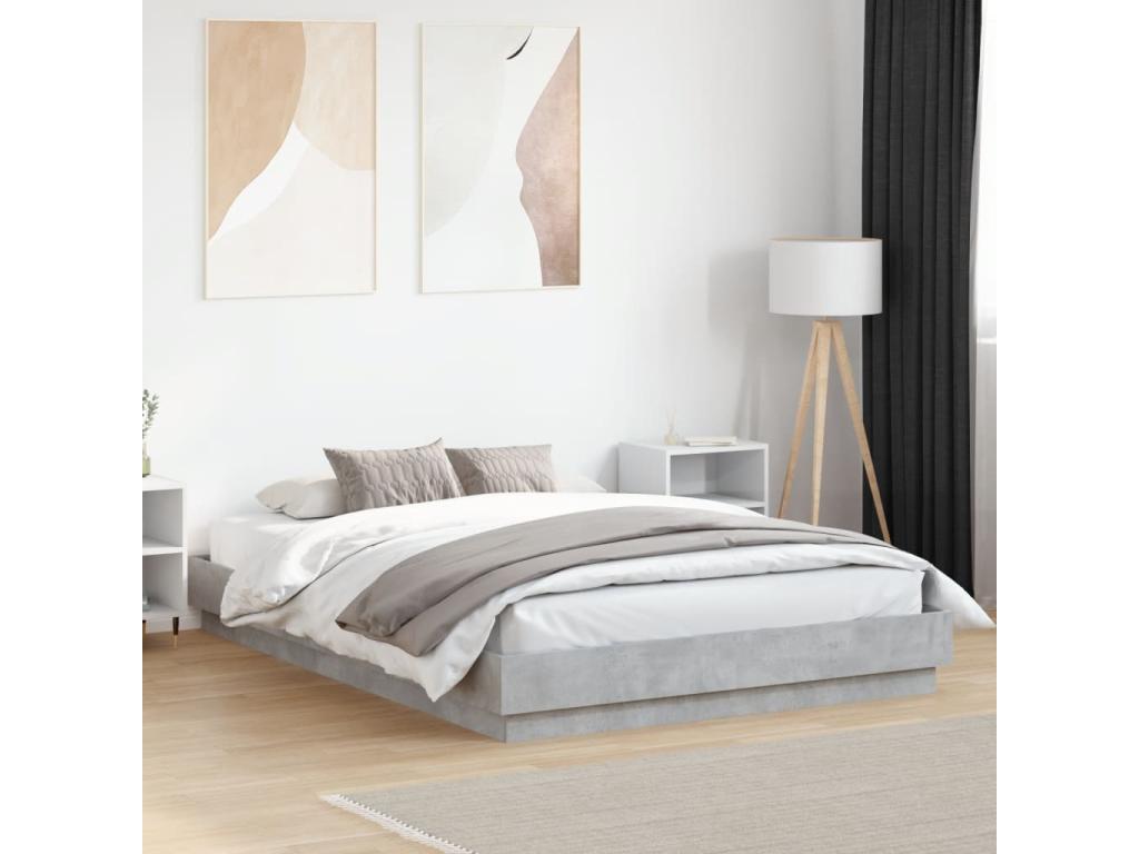 Gray Bed Frame, 160 x 200 cm
