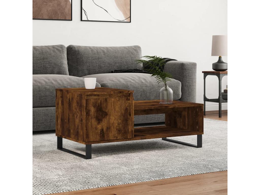 Brown Engineered Wood Coffee Table, 100 x 50 x 45 cm