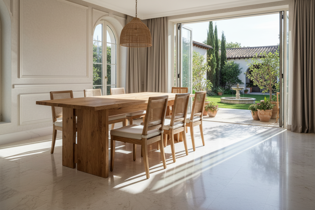 Natural Oak Wood Table, 100 x 180 cm