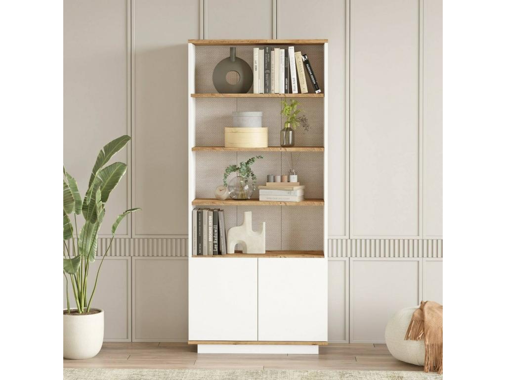 Beige Oak Wood Bookcase