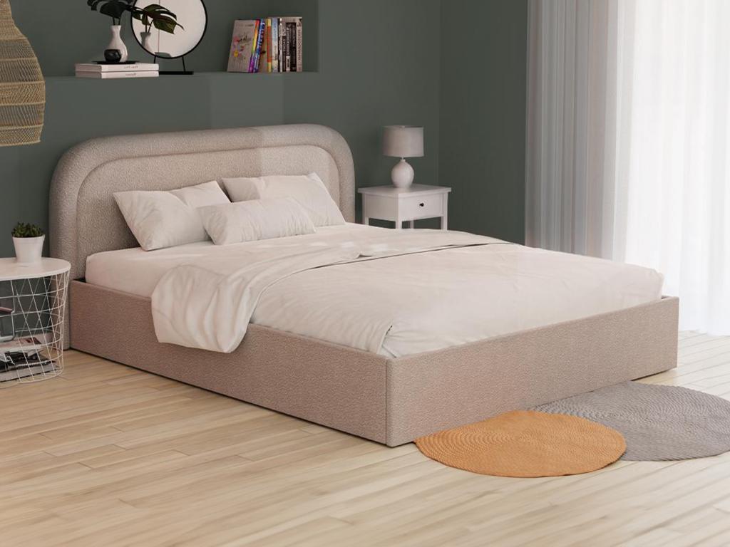 Beige Bed, 160 x 200 cm