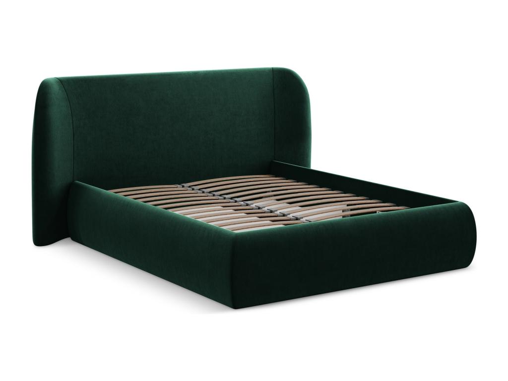 Green Velvet Bed, 160 x 200 cm