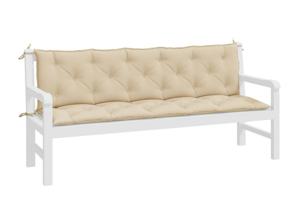 Beige Fabric Bench, 180 x 50 x 7 cm