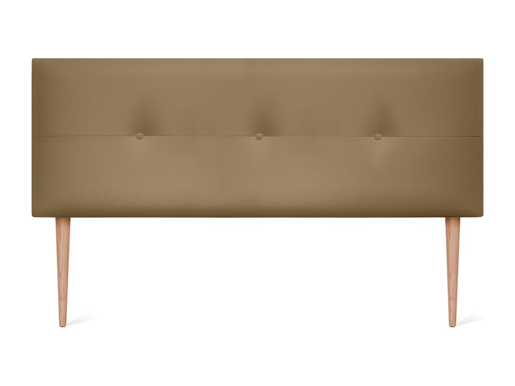 Brown Faux Leather Bed, 135 x 105 cm