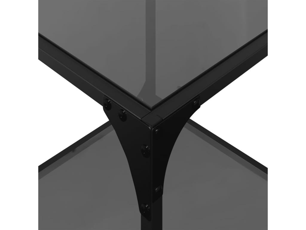 Black Glass Coffee Table, 40 x 40 x 40 cm